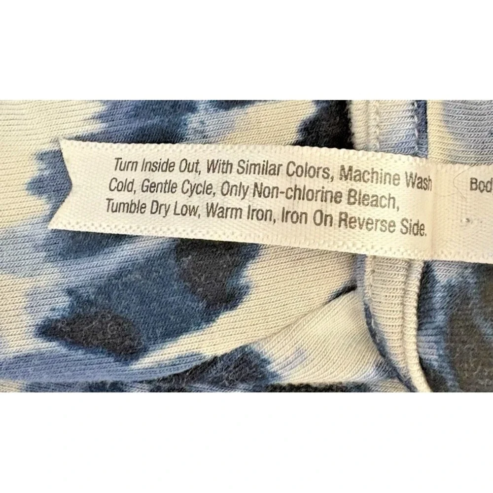 Soma Cool Nights Womens M Sleep Dress Blue Animal Print Short Sleeve Lounge